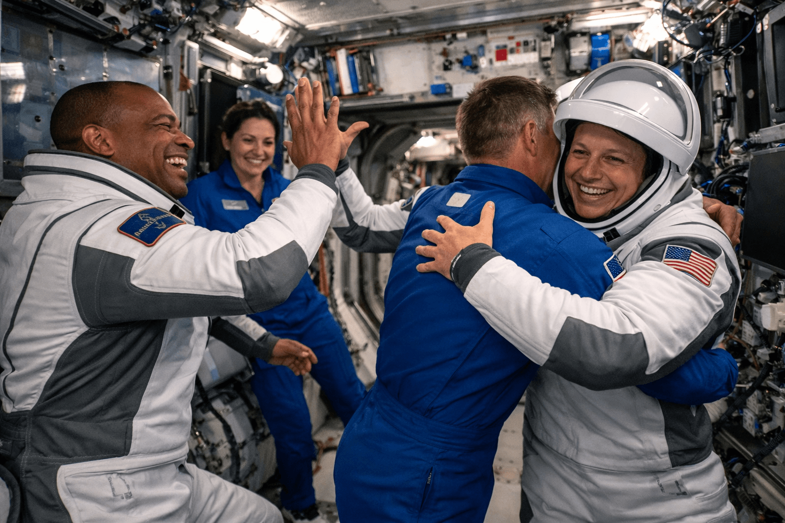 Four New Astronauts Arrive at ISS, Restoring Operational Stability