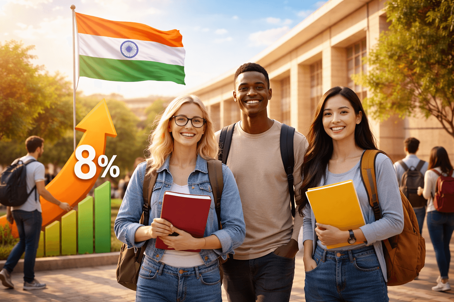 India Set to Become Global Study Hub as Foreign Student Numbers May Grow 8% Every Year