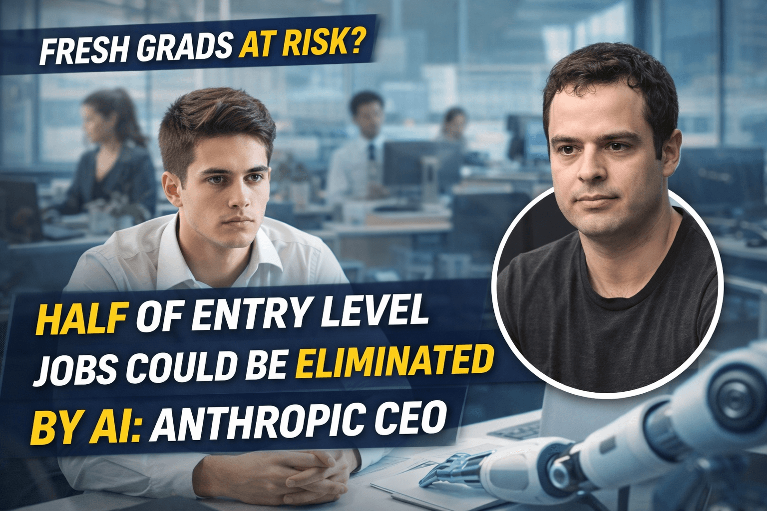 Fresh Graduates at Risk, Anthropic CEO Warns AI Could Cut Entry Level Jobs