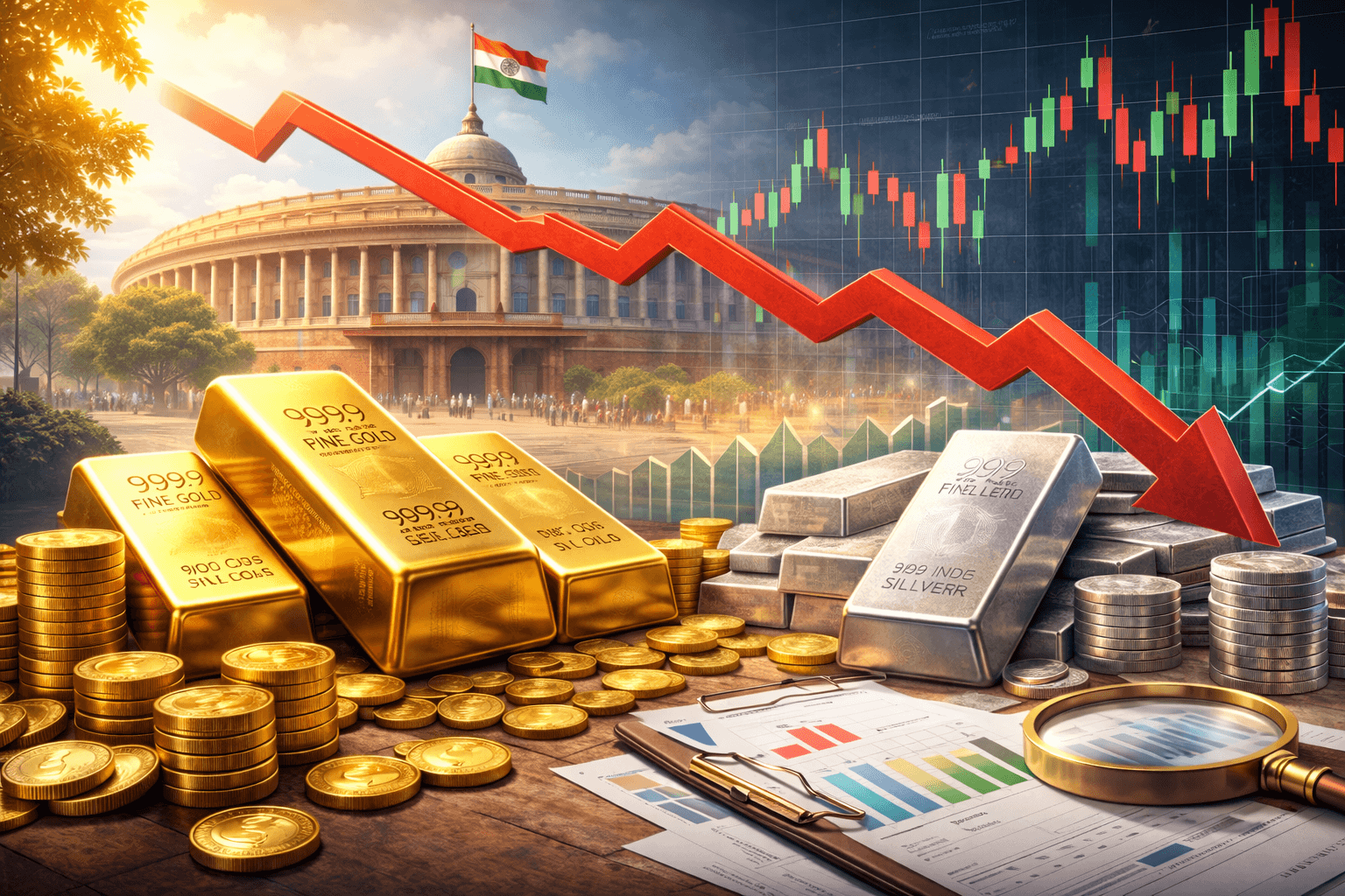 Gold and Silver Prices See Sharp Decline Ahead of Union Budget 2026
